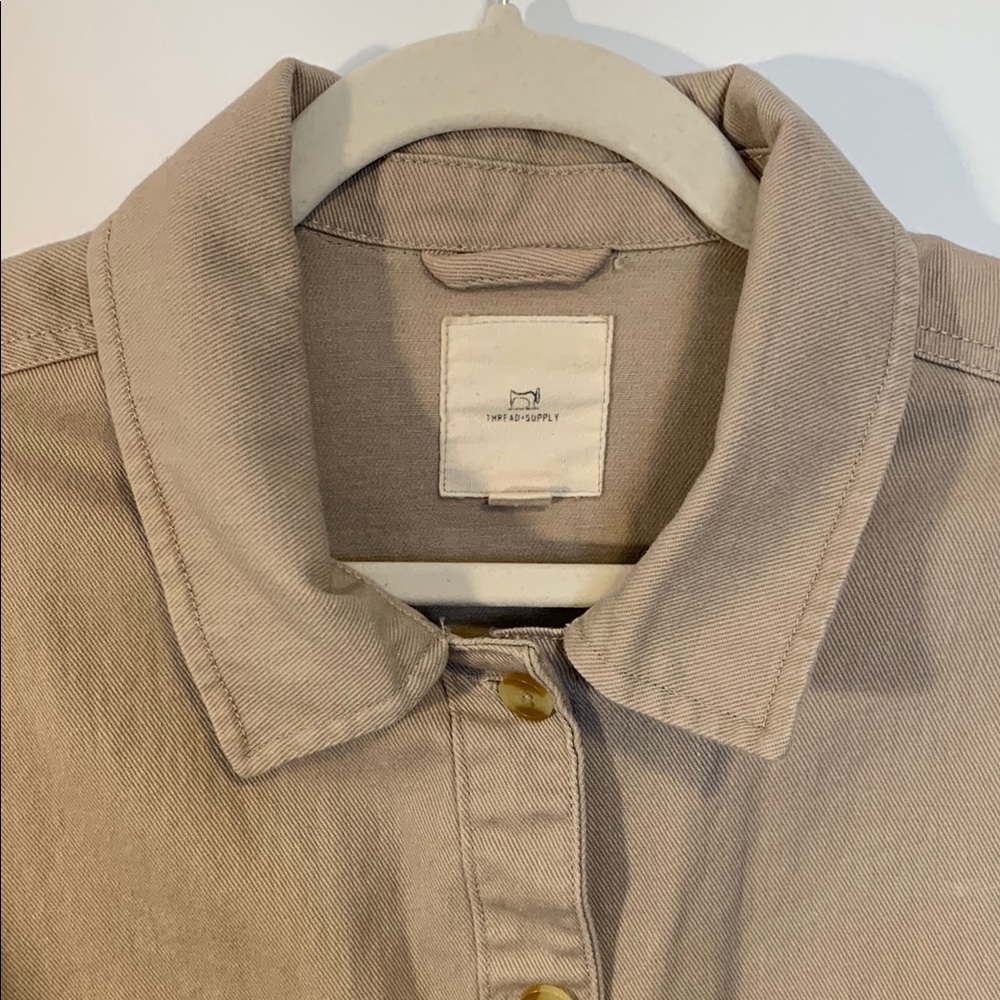 Women's Tan Button-Up Jacket - Picture 2 of 3